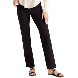 Quince Women's Black Ultra-Stretch Ponte Pants Straight Leg Sz Small NWT